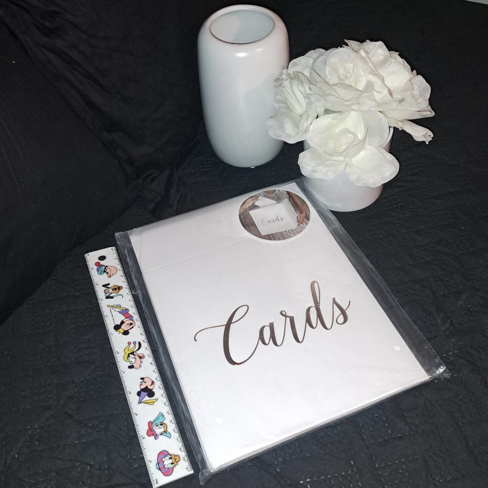 NIB- Wedding Table Decor - Card Box & European Mia Milano Vase -Wedding White